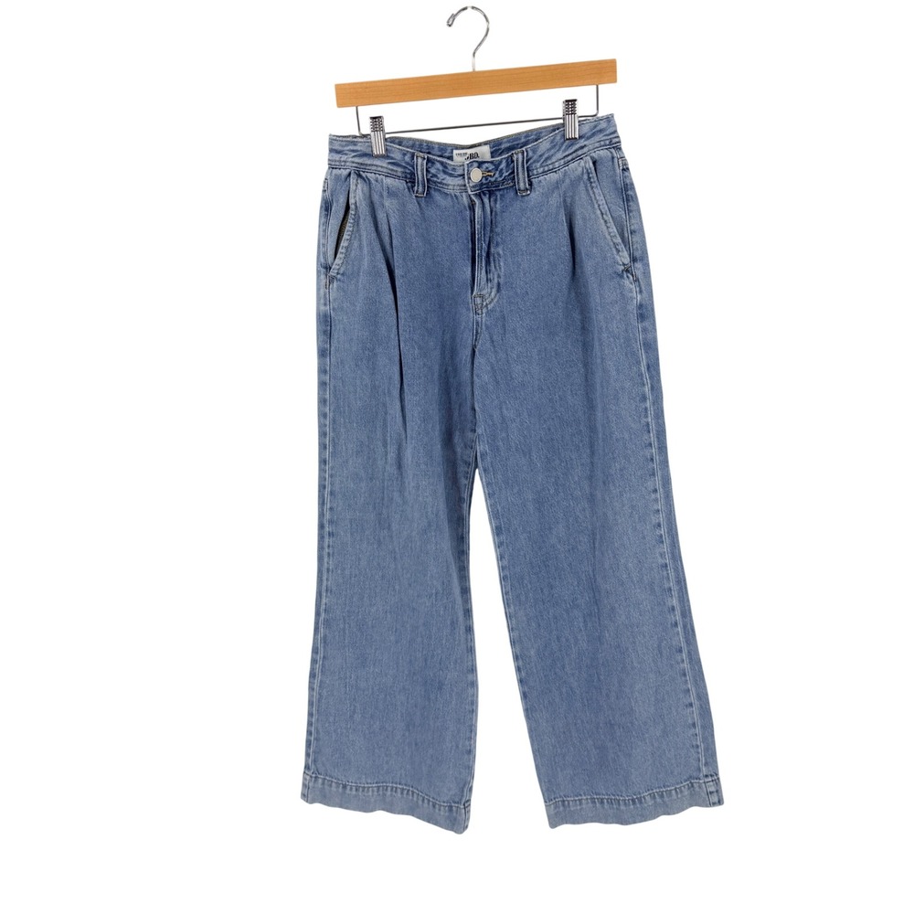 JBD Tailored Pleated Jeans Blue Size 11 Wide Leg High Rise Denim Coastal Baggy